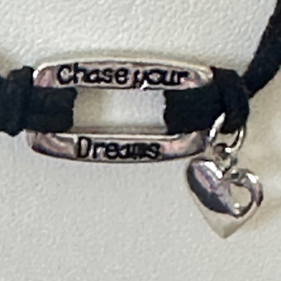2/$10 Silver tone & double black Cord bracelet “Choose Your Dreams“ - Picture 15 of 15